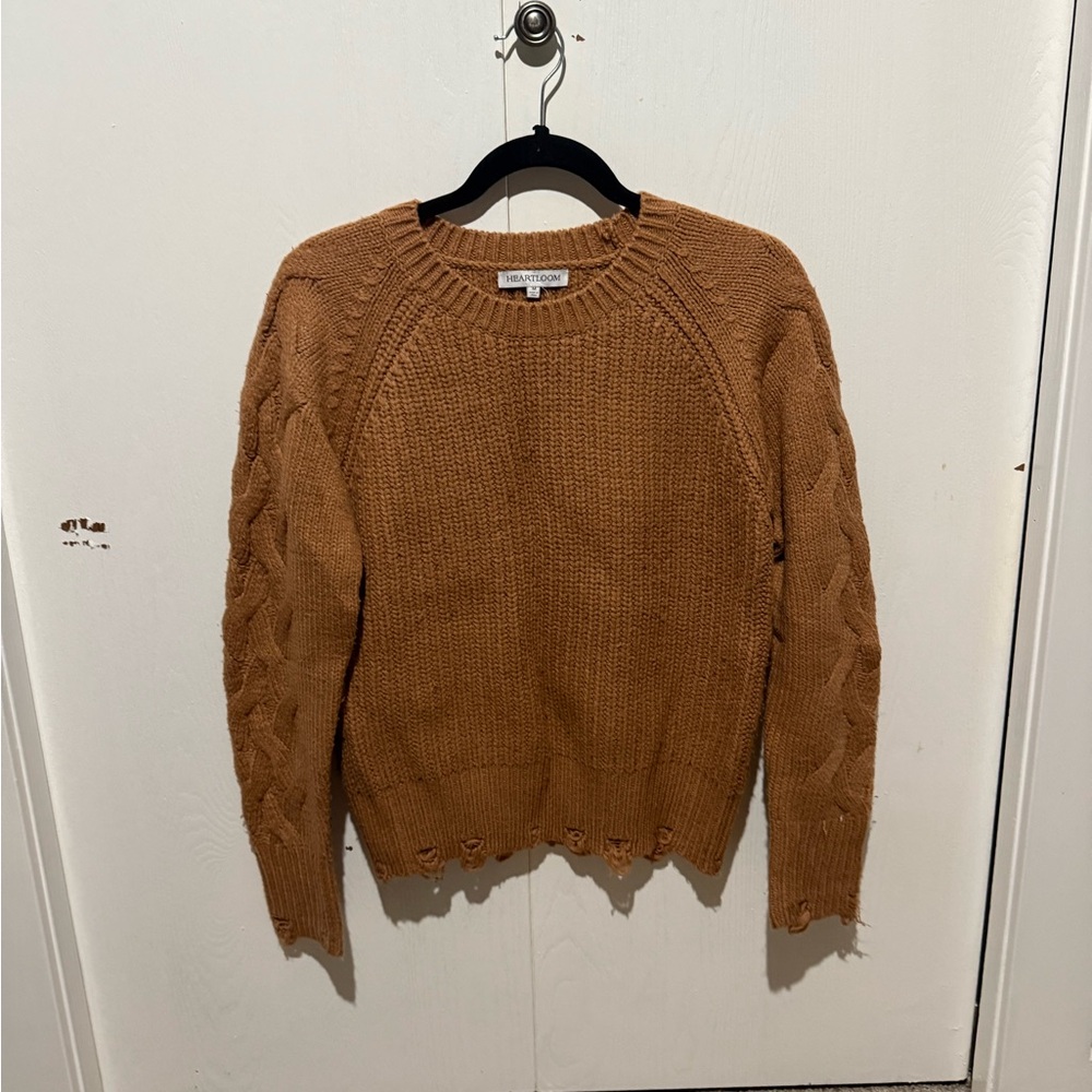 Heartloom Camel Cable Knit Sweater